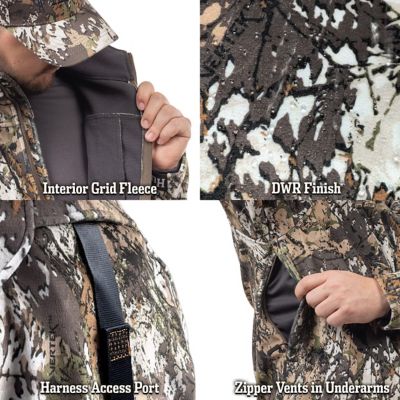 Image showing 5 th Huntworth Men's Elkins Mid Weight Windproof, Soft-Shell Jacket, Grid Fleece Interior