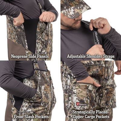 Image showing  Men's Elkins Mid Weight Windproof, Soft Shell Bib Overalls, Grid Fleece Interior