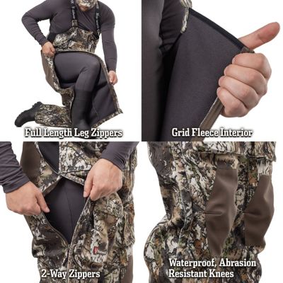 Image showing  Men's Elkins Mid Weight Windproof, Soft Shell Bib Overalls, Grid Fleece Interior