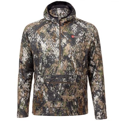 Image showing  Mens Shelton Mid Weight 1/2 Zip Hoodie with Facemask, Grid Fleece