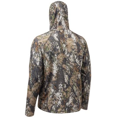 Image showing 2 th Huntworth Mens Shelton Mid Weight 1/2 Zip Hoodie with Facemask, Grid Fleece