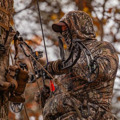 Image showing 5 th Huntworth Mens Shelton Mid Weight 1/2 Zip Hoodie with Facemask, Grid Fleece