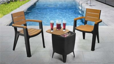 MQ Cooler Table and Chair Set 1 Cooler Table & 2 Arm Chairs, MQ500-BKWD