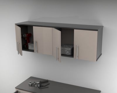 Inval 4 Door Wall Mounted Double Storage Cabinet