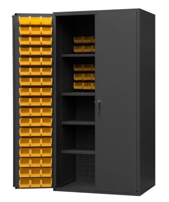 Durham MFG Cabinet with Bins and Shelves, SJC-DLP-144-4S-95