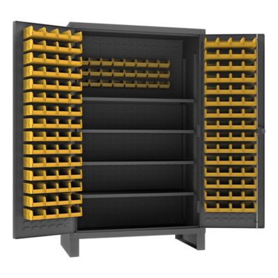 Durham MFG Cabinet with Bins and Shelves, HDC48-144-4S95
