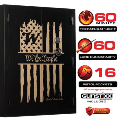 Winchester Safes Grand American 60 Long Guns + 16 Pistol Pockets, 60 min. Fire Protection & UL Listed Electronic Lock, GunStiXX