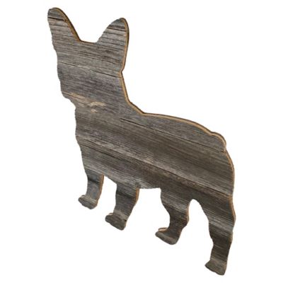 Image showing 1 th Barnwood USA Rustic Farmhouse 12 in. French Bulldog Cutout Reclaimed Wood Silhouette
