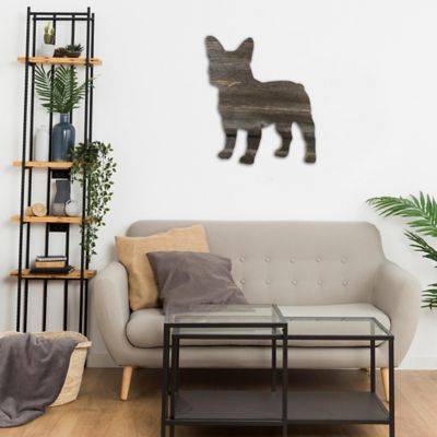 Image showing  Rustic Farmhouse 24 in. French Bulldog Cutout Reclaimed Wood Silhouette