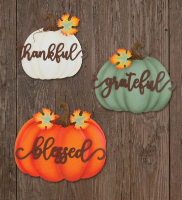 Image showing  Harvest Pumpkin Stakes, 3-Pack