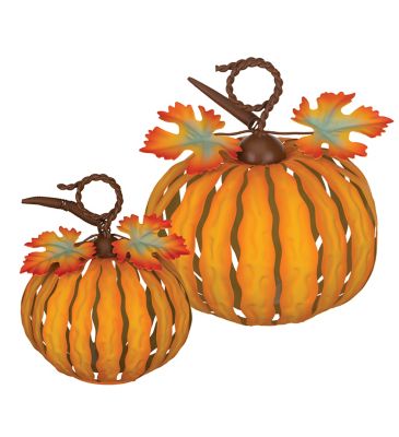 Regal Art & Gift LED Pumpkin Decor Set 2 Orange, 13753