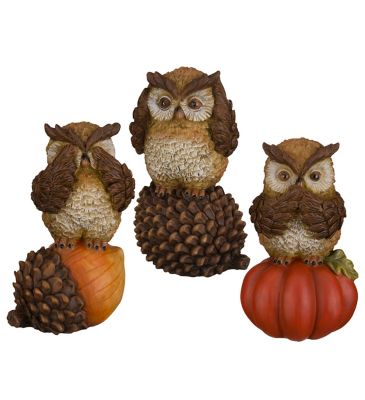 Image showing  Harvest Owl Decor Set 3, 13719