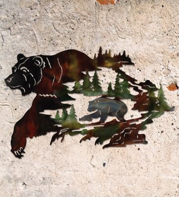 Image showing  Metallic Lodge Wall Decor, Bear