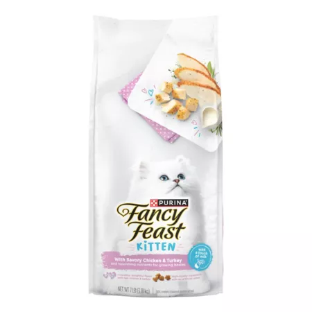 Purina Fancy Feast Kitten with Savory Chicken and Turkey Dry Kitten Food - 7 lb Bag Dry Cat Food