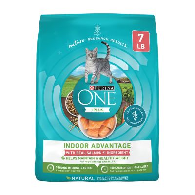 Purina ONE +Plus Indoor Advantage With Real Salmon No. 1 Ingredient, High Protein Cat Food - 7 lb. Bag