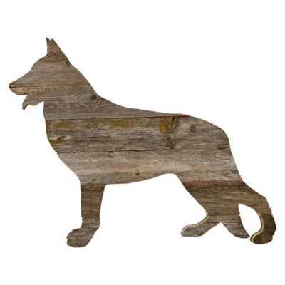 Barnwood USA Rustic Farmhouse 12 in. German Shepherd Cutout Reclaimed Wood Silhouette