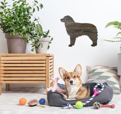 Image showing  Rustic Farmhouse 12 in. Australian Shepherd Cutout Reclaimed Wood Silhouette