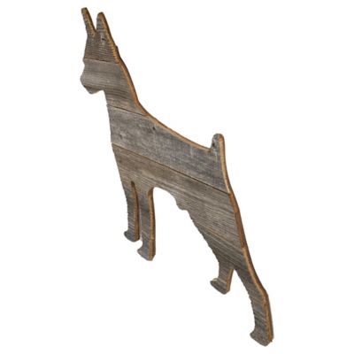 Image showing  Rustic Farmhouse 18 in. Doberman Pinscher Cutout Reclaimed Wood Silhouette