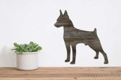 Image showing  Rustic Farmhouse 18 in. Doberman Pinscher Cutout Reclaimed Wood Silhouette