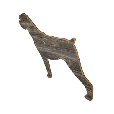 Image showing  Rustic Farmhouse 24 in. Boxer Cutout Reclaimed Wood Silhouette