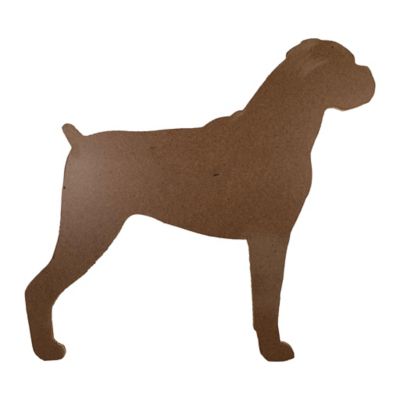 Image showing  Rustic Farmhouse 24 in. Boxer Cutout Reclaimed Wood Silhouette