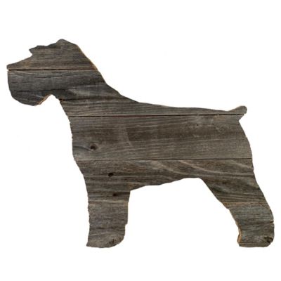 Barnwood USA Rustic Farmhouse 18 in. Miniature Schnauzer Cutout Reclaimed Wood Silhouette