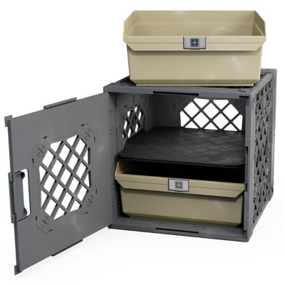 UbeCube Grabinet 1 x 2 Crate with Storage Bins, 210012-GBK-GY-SD