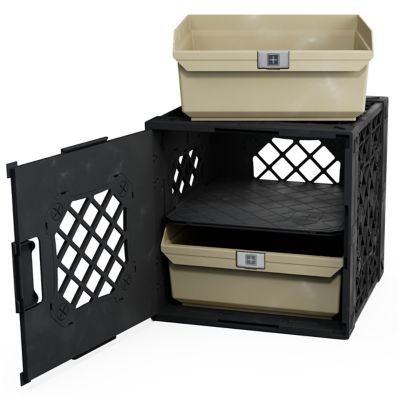 UbeCube Grabinet 1 x 2 Crate with Storage Bins, 210012-GBK-BK-SD