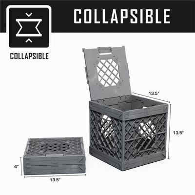 Image showing  Grabinet 1 x 2 Crate with Storage Bins, 210012-GBK-GY-BK