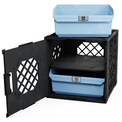 UbeCube Grabinet 1 x 2 Crate with Storage Bins, 210012-GBK-BK-SB