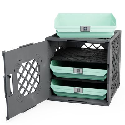 UbeCube Grabinet 1 x 3 Crate with Storage Bins, 210013-GBK-GY-SF