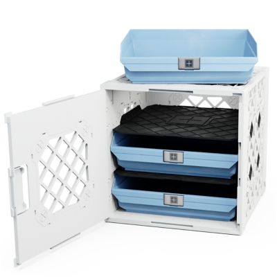 UbeCube Grabinet 1 x 3 Crate with Storage Bins, 210013-GBK-WH-SB