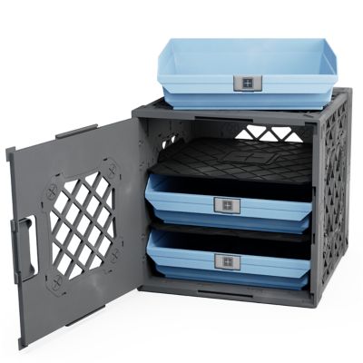 UbeCube Grabinet 1 x 3 Crate with Storage Bins, 210013-GBK-GY-SB
