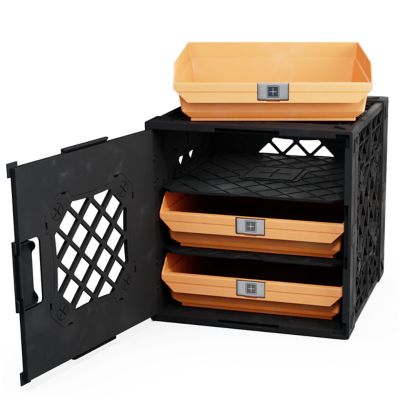 UbeCube Grabinet 1 x 3 Crate with Storage Bins, 210013-GBK-BK-SN