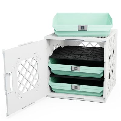 UbeCube Grabinet 1 x 3 Crate with Storage Bins, 210013-GBK-WH-SF