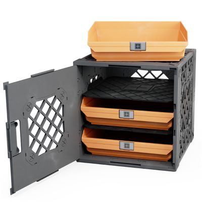 UbeCube Grabinet 1 x 3 Crate with Storage Bins, 210013-GBK-GY-SN