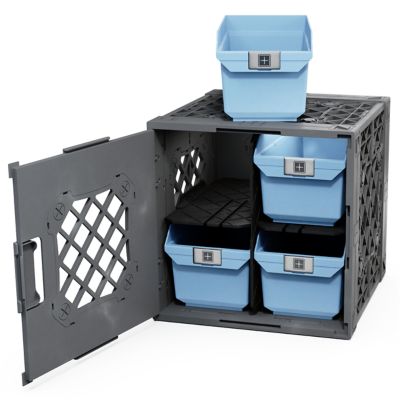 UbeCube Grabinet 2 x 2 Crate with Storage Bins, 210022-GBK-GY-SB