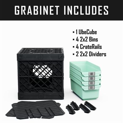 Image showing  Grabinet 2 x 2 Crate with Storage Bins, 210022-GBK-BK-SF