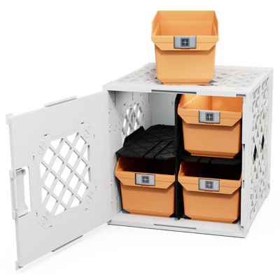 UbeCube Grabinet 2 x 2 Crate with Storage Bins, 210022-GBK-WH-SN