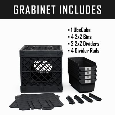 Image showing  Grabinet 2 x 2 Crate with Storage Bins, 210022-GBK-BK-BK