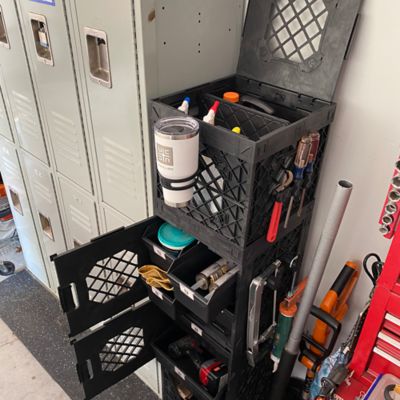 Image showing  Grabinet 2 x 2 Crate with Storage Bins, 210022-GBK-BK-BK