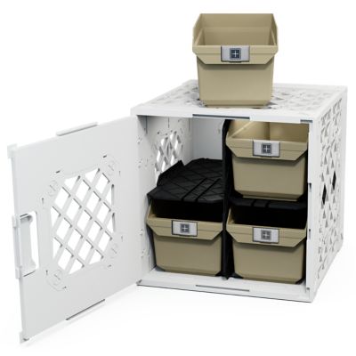 UbeCube Grabinet 2 x 2 Crate with Storage Bins, 210022-GBK-WH-SD