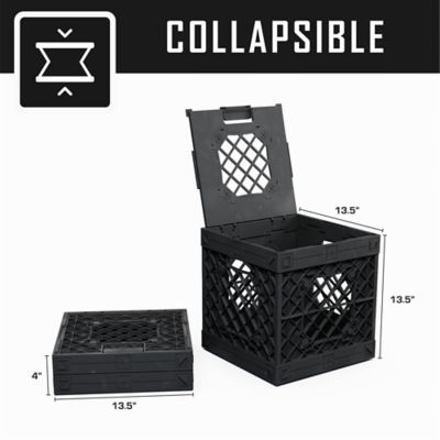Image showing  UC01 Collapsible Crate with Hinged Lid, 200100-UC01-BK