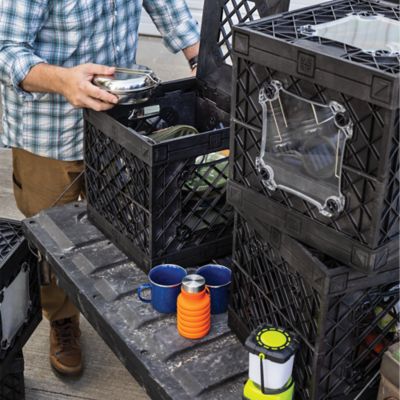 Image showing 8 th UbeCube UC01 Collapsible Crate with Hinged Lid, 200100-UC01-BK