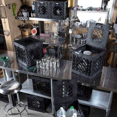 Image showing 9 th UbeCube UC01 Collapsible Crate with Hinged Lid, 200100-UC01-BK