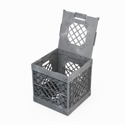 Image showing  UC01 Collapsible Crate with Hinged Lid, 200100-UC01-GY