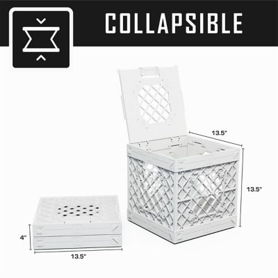 Image showing  UC01 Collapsible Crate with Hinged Lid, 200100-UC01-WH
