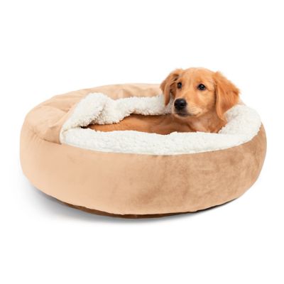 Sherry Kline Soft Sherpa Round Pet Bed with Hoodie