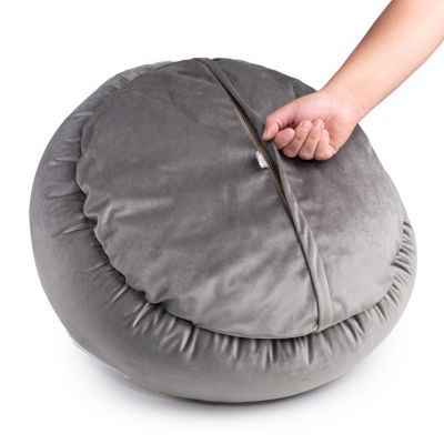 Image showing  Soft Sherpa Round Pet Bed with Hoodie