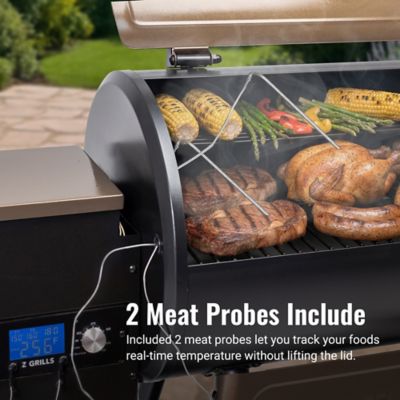 Image showing  8-in-1 BBQ Wood Fire Pellet Grill and Smoker, Black/Bronze